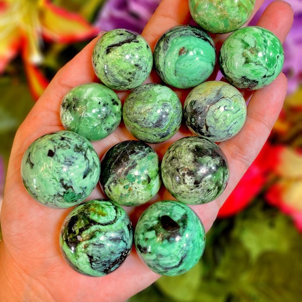 Variscite Spheres, Natural-  Reiki Energy, Healing Crystals