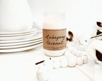 Mahogany coconut candle coastal decor summer candles coconut scented candles beach gifts coconut candles soy candles sandalwood candle cozy