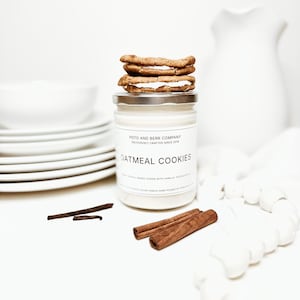 OATMEAL COOKIE CANDLE best smelling candles gifts for foodies cookie candle oatmeal candle scented candles soy candles potoandberrco foodie