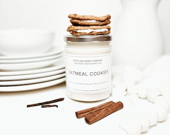 OATMEAL COOKIE CANDLE best smelling candles gifts for foodies cookie candle oatmeal candle scented candles soy candles potoandberrco foodie