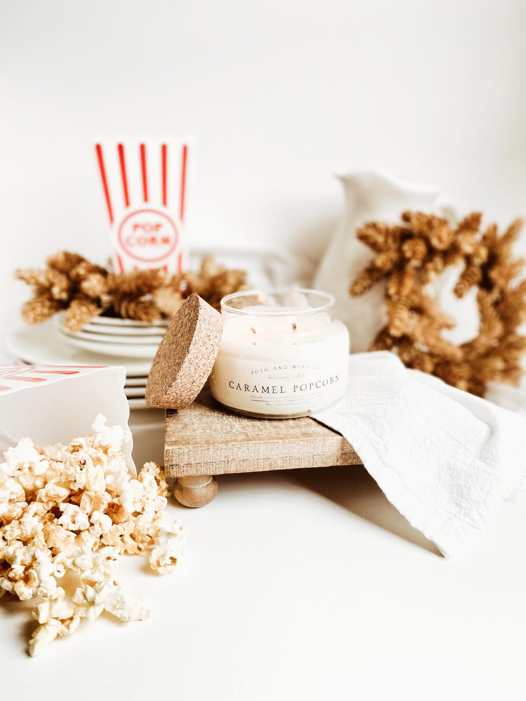 Popcorn Candle Caramel Popcorn Scented Soy Candle, Fall Gifts, Fall Candles, Popcorn ...