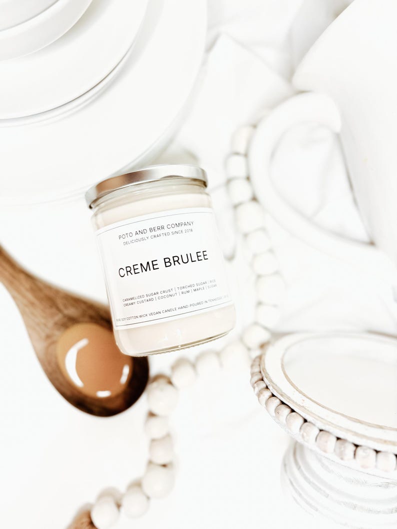 Creme Brûlée Candle bakery decor bakery gifts gifts for baker sweet candles soy candles scented candles farmhouse candles farmhouse kitchen image 1