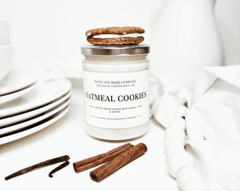 OATMEAL COOKIE CANDLE best smelling candles gifts for foodies cookie candle oatmeal candle scented candles soy candles potoandberrco foodie