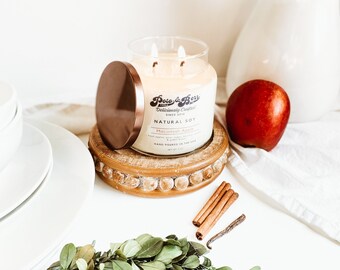 Macintosh apple scented candle apple gifts apple candles fall candles Autumn decor fall decor Autumn candles apple scent soy wax candles soy