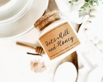Oatmeal milk + honey candle soy candles scented candles spa gift gifts for her natural candles soy wax candles candles soy vegan gifts
