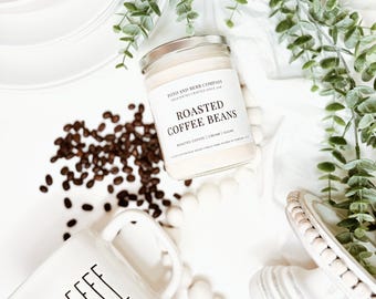 Roasted coffee beans soy candle coffee gifts coffee bar decor coffee lovers coffee candles strong coffee bean scented candles fresh coffee