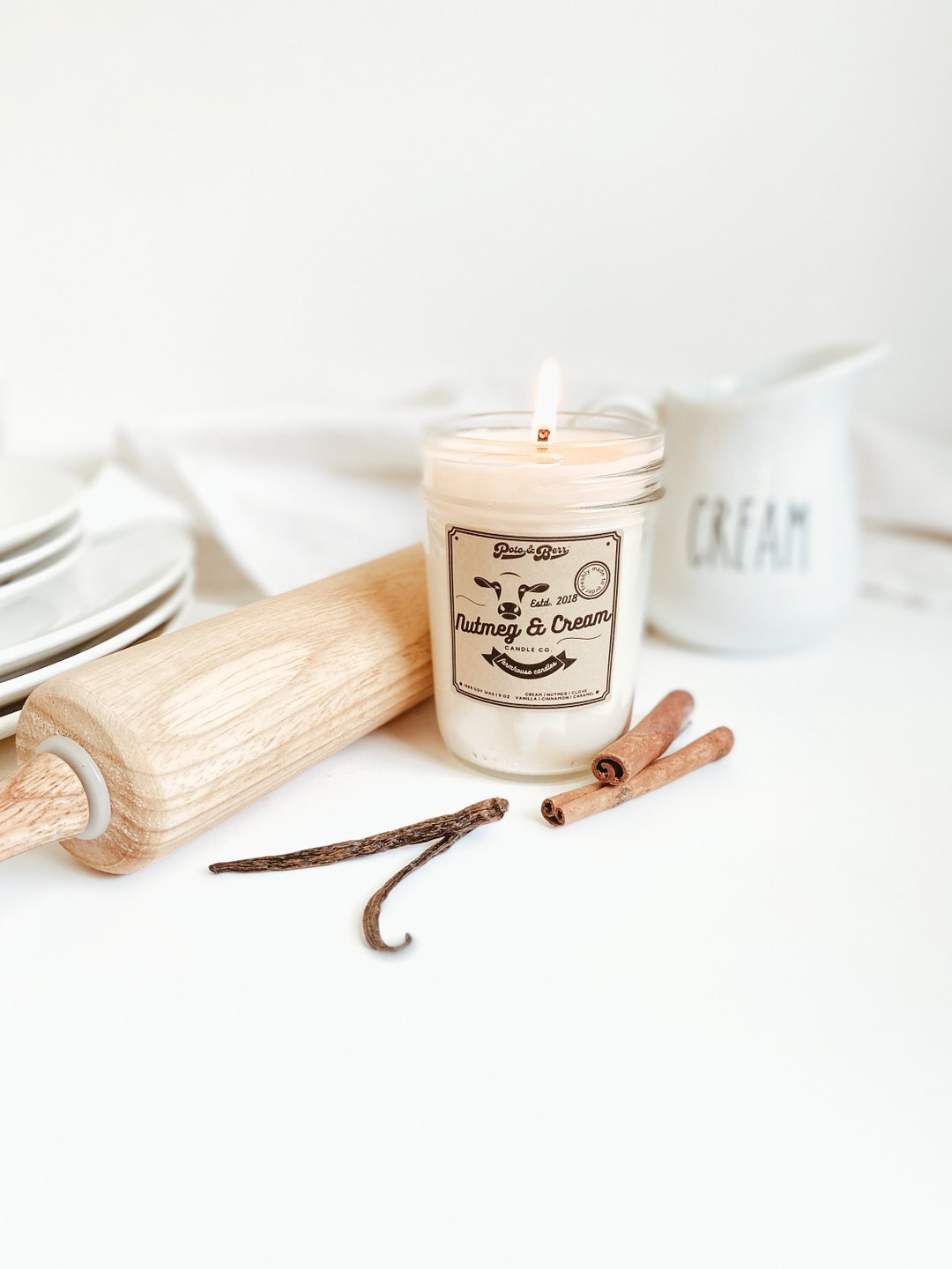 Nutmeg and Cream Soy Candle Spice Candle Winter Candles Etsy