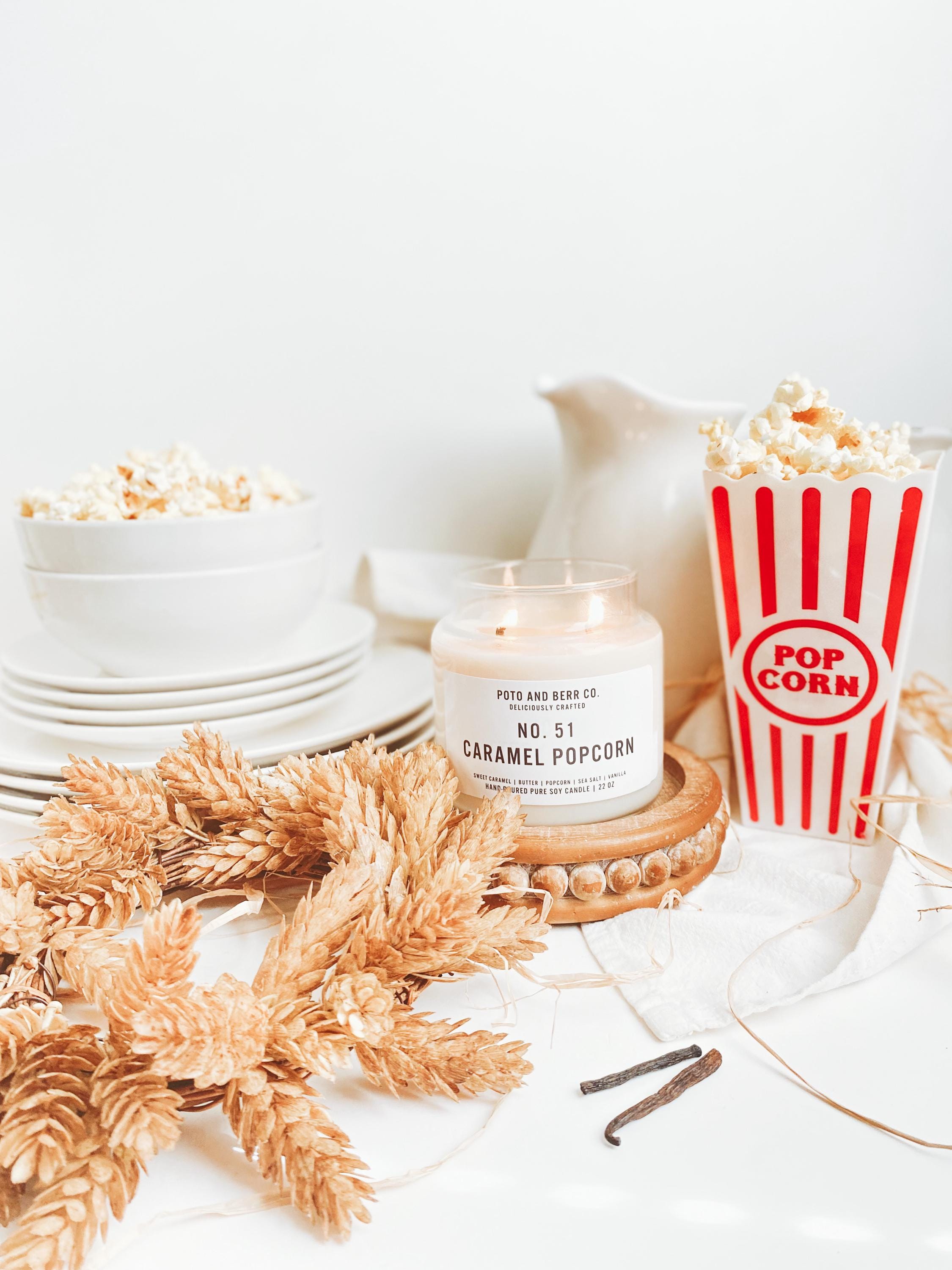 Popcorn Candle Caramel Popcorn Scented Soy Candle, Fall Gifts, Fall Candles, Popcorn ...