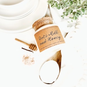 Oatmeal milk + honey candle soy candles scented candles spa gift gifts for her natural candles soy wax candles candles soy vegan gifts image 6
