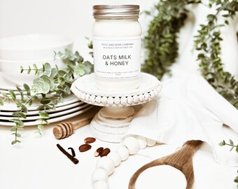 Oatmeal milk + honey candle soy candles scented candles spa gift gifts for her natural candles soy wax candles candles soy vegan gifts