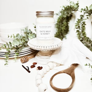 Oatmeal milk + honey candle soy candles scented candles spa gift gifts for her natural candles soy wax candles candles soy vegan gifts