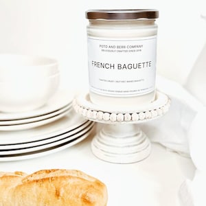 French baguette candle foodie gifts bread lover new home gifts soy candles bread candles scented candles apothecary candle farmhouse candles