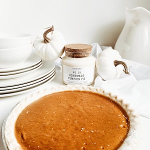 Pumpkin Pie Candle pie decor pumpkin scented candle pumpkin decorations fall candles fall decor thanksgiving table decor thanksgiving decor