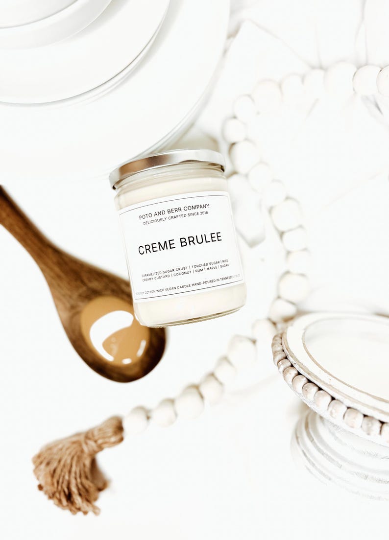 Creme Brûlée Candle bakery decor bakery gifts gifts for baker sweet candles soy candles scented candles farmhouse candles farmhouse kitchen image 3