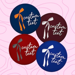 Custom 3&quot; Bow Game Day Pins || Game Day Buttons, Football Game Pins, Football Buttons, College Football Pins, Game Buttons, Tailgate Buttons