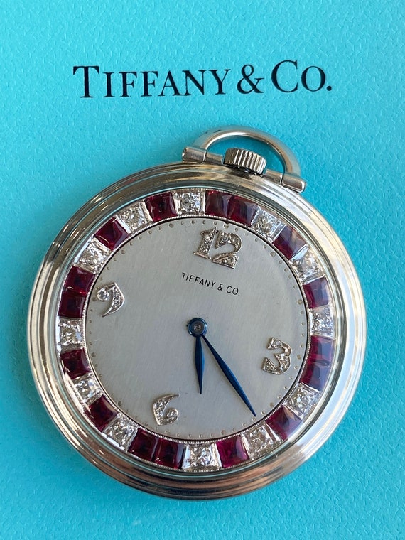 ART DECO Antique Tiffany & Co Diamond and Ruby Ope