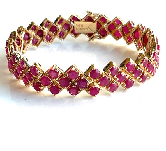 Retro-Style Natural Round Ruby APP. 6.00 CWT 14K … - image 4