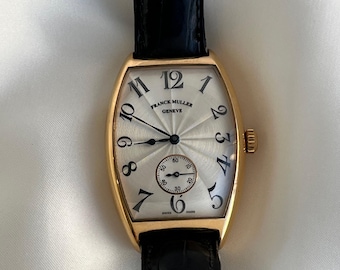 FRANCK MULLER Geneve Black Croco Leather Watch Box and Wallet