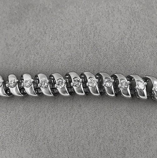 天然 1.26 カラット ダイヤモンド テニス 14k ホワイト ゴールド