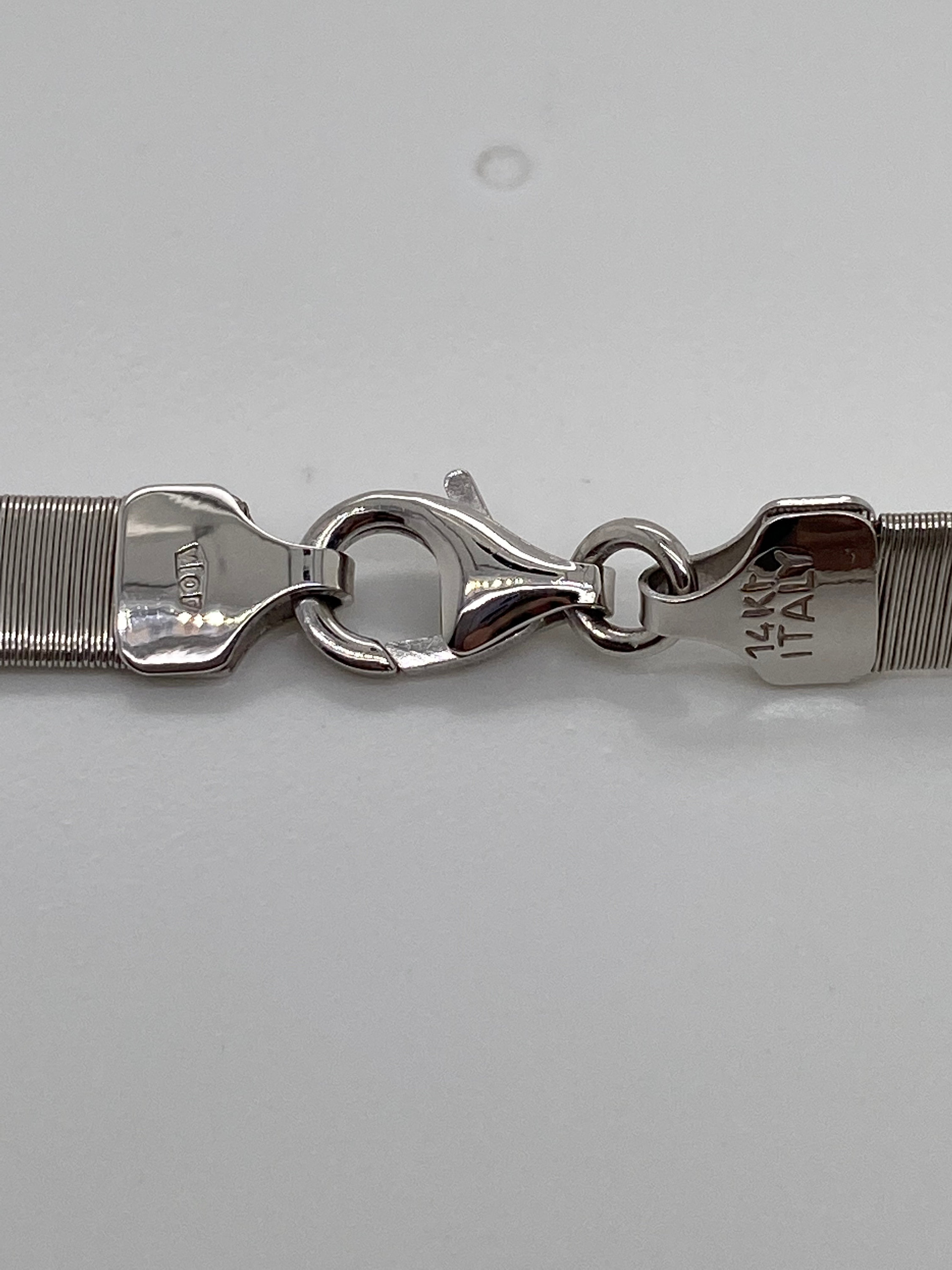 Brushed 14K Reversible White Gold Soft Flexible Flat Omega 20g Etsy