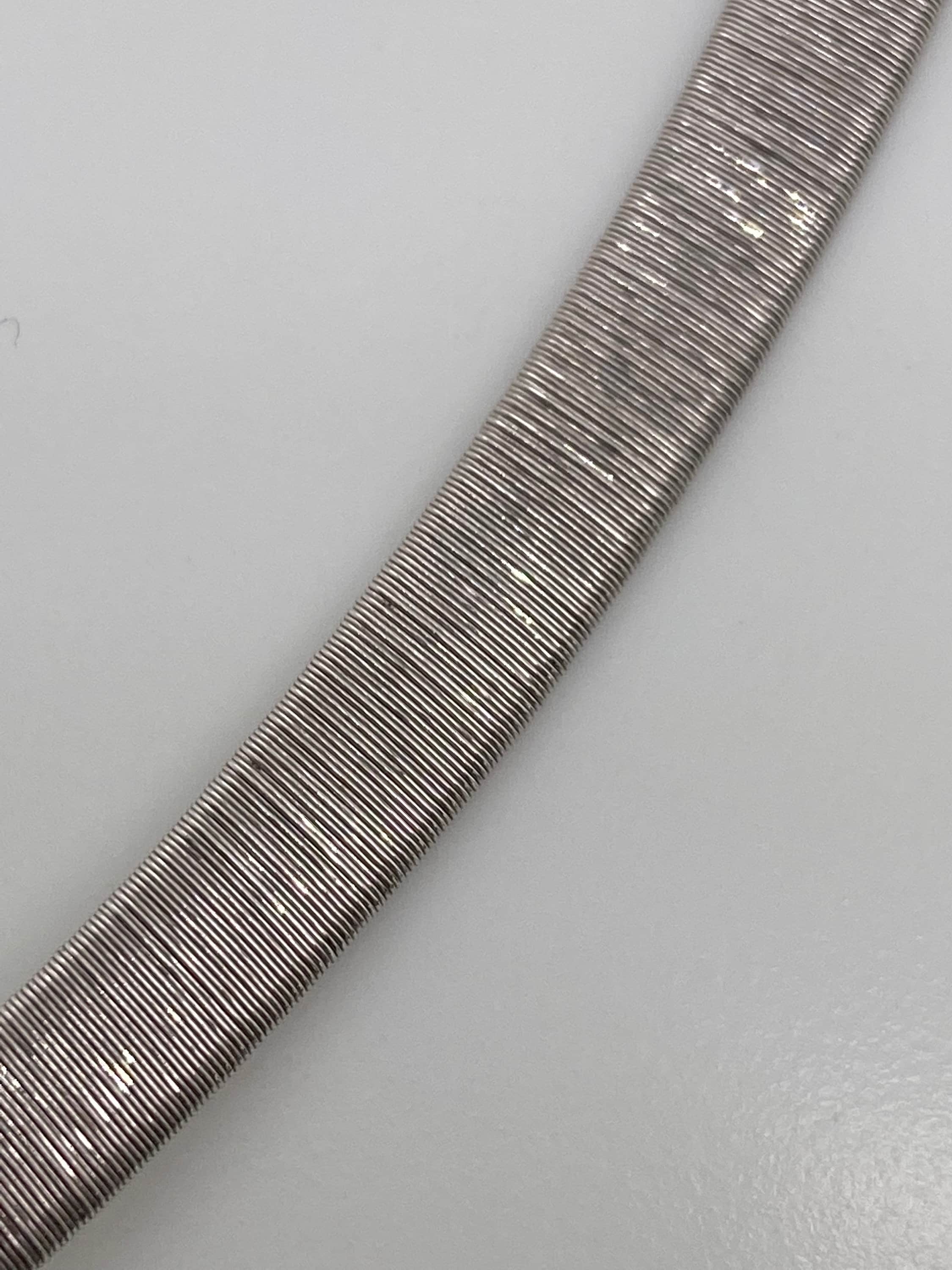 Brushed 14K Reversible White Gold Soft Flexible Flat Omega 20g Etsy