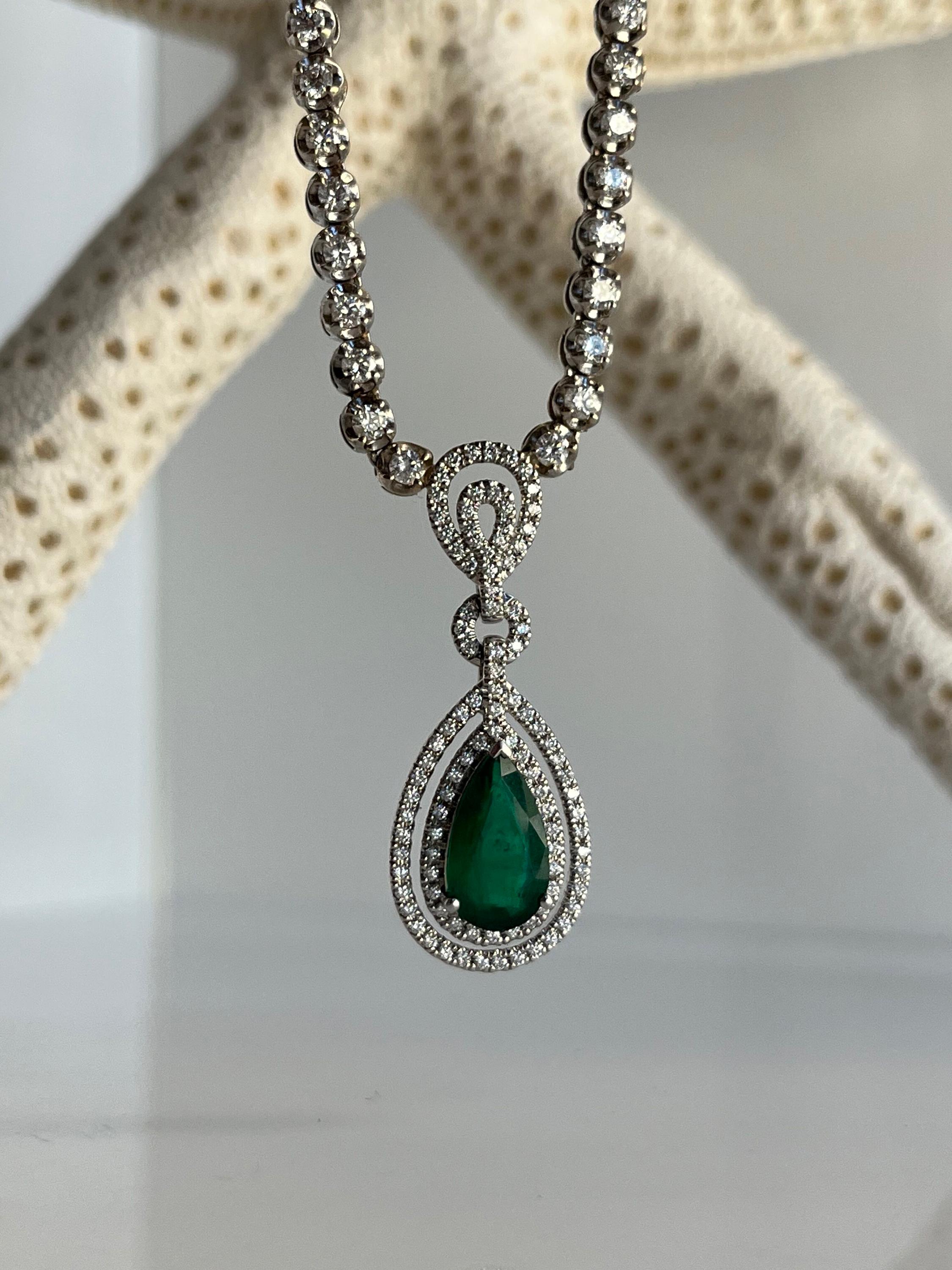 ダイヤモンド付きエメラルドティアドロップペンダント|14Kローズゴールド|彼女の為にジュエリーギフト 天然ペリドット ティアドロップ ペンダント ダイヤモンド (10x7mm