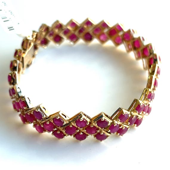 Retro-Style Natural Round Ruby APP. 6.00 CWT 14K … - image 6