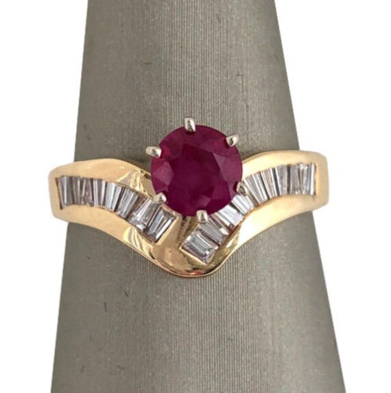 GIA Certified Natural Round Burmese Ruby with Dia… - image 4