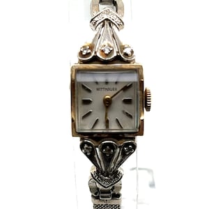Vintage Wittnauer Diamond 14k White Gold Watch: Women&#39;s Mechanical Wristwatch