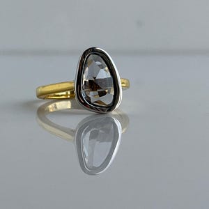 Ceylon Sapphire 18k Gold Ring: Two-Tone Yellow & White, No Heat