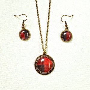 Supernatural Dean SCOOBYNATURAL NECKLACE SET Made from Screen Accurate Dean Winchester plaids. Bronze.