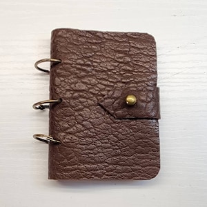 Supernatural Winchester Journal / notebook size SMOL (3 x 4) made from alt Dean Winchester jacket. Brown Pebble. White Paper, grid or blank.