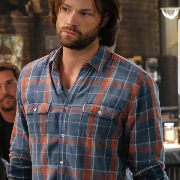 SPN Closet -  M 43" Sam’s Grief Beard Plaid, Sam not included. Off the rack, NOT from the show. Faded, needs mending.