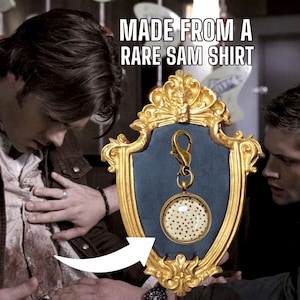 Supernatural Bad Sign Charm (bronze) made from a RARE Sam Winchester Screen Accurate Born Under a Bad Sign shirt.