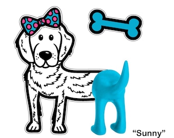 GREAT DOG Hooked On Tails - Dog Wall Decal & Tail Hook Set - Dog Wall Decal - Dog Leash Wall Hook - Dog Tail Coat Hook - Gift for Dog Lovers