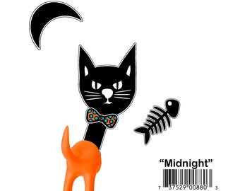 GREAT DOG Hooked On Tails - Cat Wall Decal & Tail Hook Set - Cat Wall Decal - Dog Leash Wall Hook - Dog Tail Coat Hook - Gift for Cat Lovers