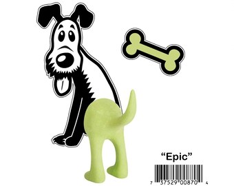 GREAT DOG Hooked On Tails - Dog Wall Decal & Tail Hook Set - Dog Wall Decal - Dog Leash Wall Hook - Dog Tail Coat Hook - Gift for Dog Lovers