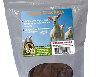Lamb Crackers (Sourced & Made in USA) - Lamb Lung - Lamb Treats - Single Ingredient Dog Chews - Lamb Treats for Dogs - Lung Treats for Dogs