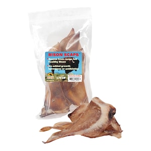 Bison Scaps Dog Chews: Single Ingredient, Long-Lasting (1/2 LB)