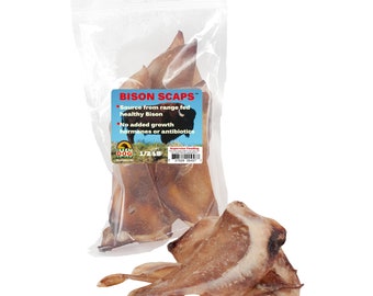 Bison Scaps Dog Chews: Single Ingredient, Long-Lasting (1/2 LB)