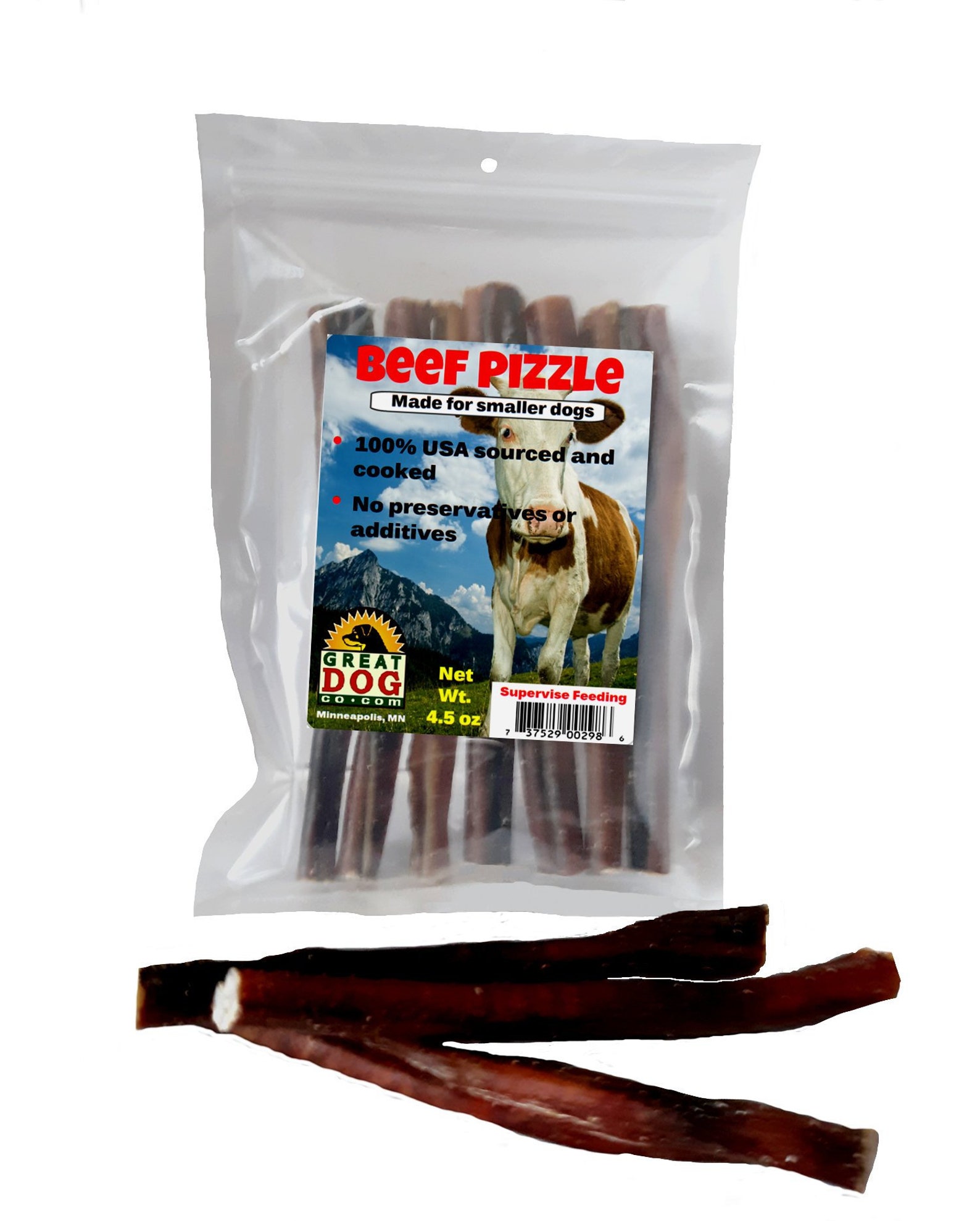 Beef Pizzle 4.5 oz Bag Bully Sticks for Smaller Dogs Etsy