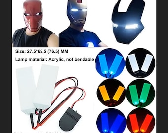 May include: A set of two white LED light panels with red wires and a black battery pack. The panels are 27.5 inches by 69.5 inches (76.5 cm). The panels are made of acrylic and are not bendable. The battery model is CR2032. The image also shows a variety of other colors for the light panels, including blue, green, yellow, and red.
