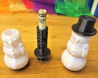 Christmas Snowman Maze Puzzle Gift Box, Frosty Unique Ornament with Hidden Maze as gift or present for money, family game. Great for Kids!