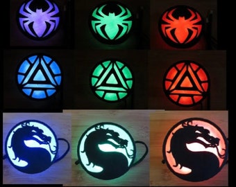 Color Changing Mortal Kombat Medallion Prop, Light Medallion for Custom Costume wearable as Belt Buckle, Necklace, Chest, Bracelet.