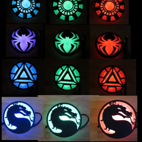 Color Changing Mortal Kombat Medallion Prop, Light Medallion for Custom Costume wearable as Belt Buckle, Necklace, Chest, Bracelet.