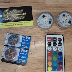 Remote LED Light Pod set, RGB Waterproof Remote Bright Lightup, Decoration Cosplay Costume Party multicolor color changing disc puck