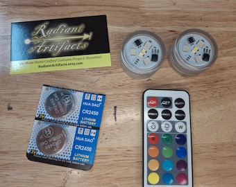 Remote LED Light Pod set, RGB Waterproof Remote Bright Lightup, Decoration Cosplay Costume Party multicolor color changing disc puck