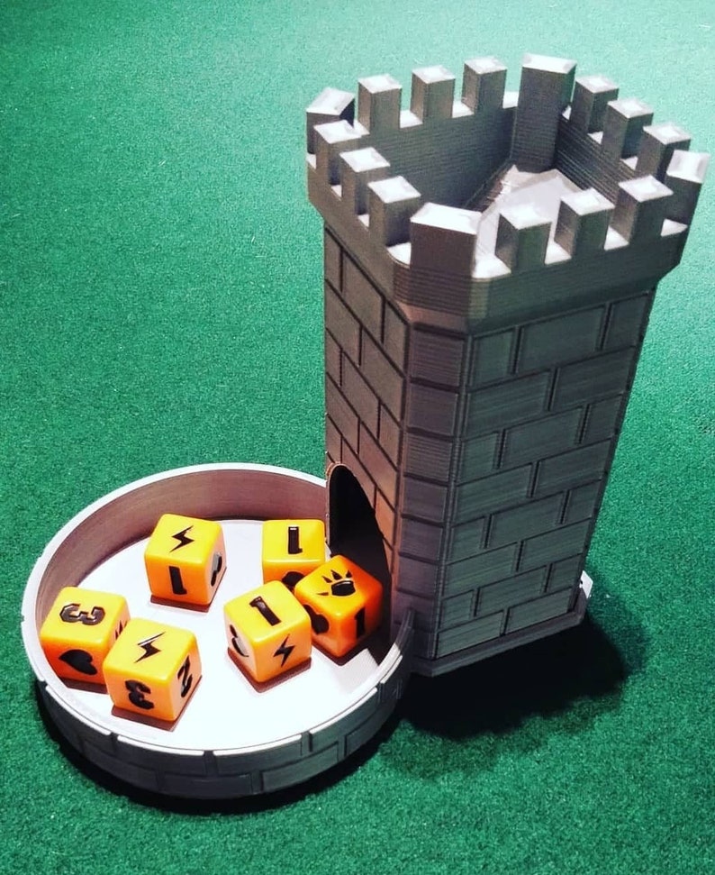 Portable Dice Tower Roller With Tray & Lid Tabletop Gaming Etsy