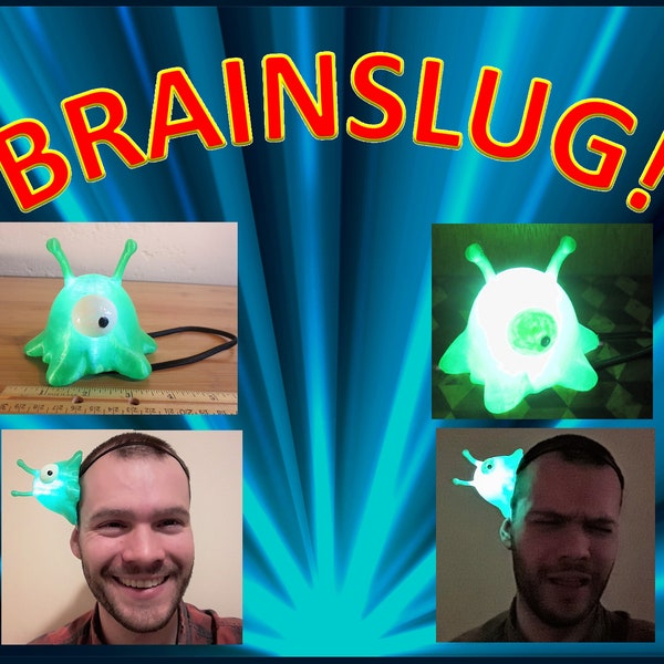 Futurama Brainslug Cosplay,  Wearable Brain Slug Hat Eay Costume, Straps on Head for Halloween or Comiccon