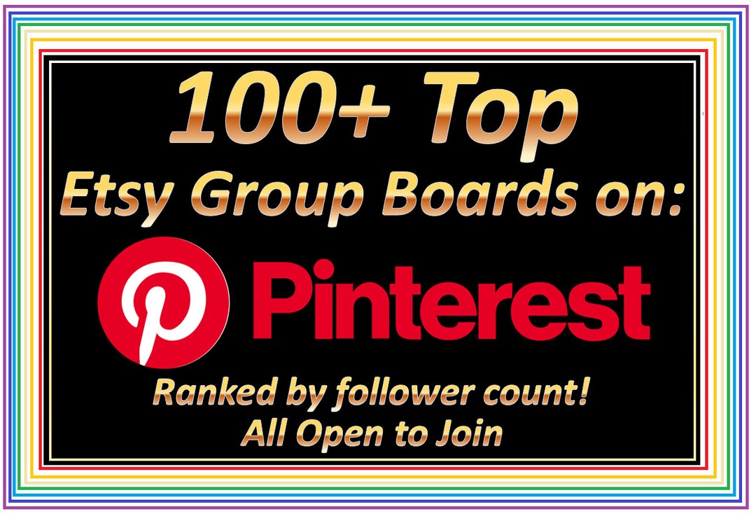 100 Etsy Group Boards on Pinterest, All Open to Join, Pinterest